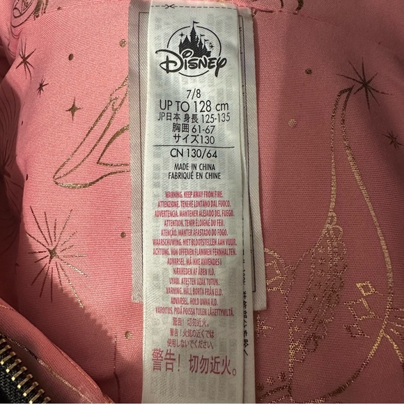 KIDS DISNEY PRINCESS METALLIC MOTO JACKET WITH APPLIQUES/SIZE: 7/8 - Picture 10 of 15